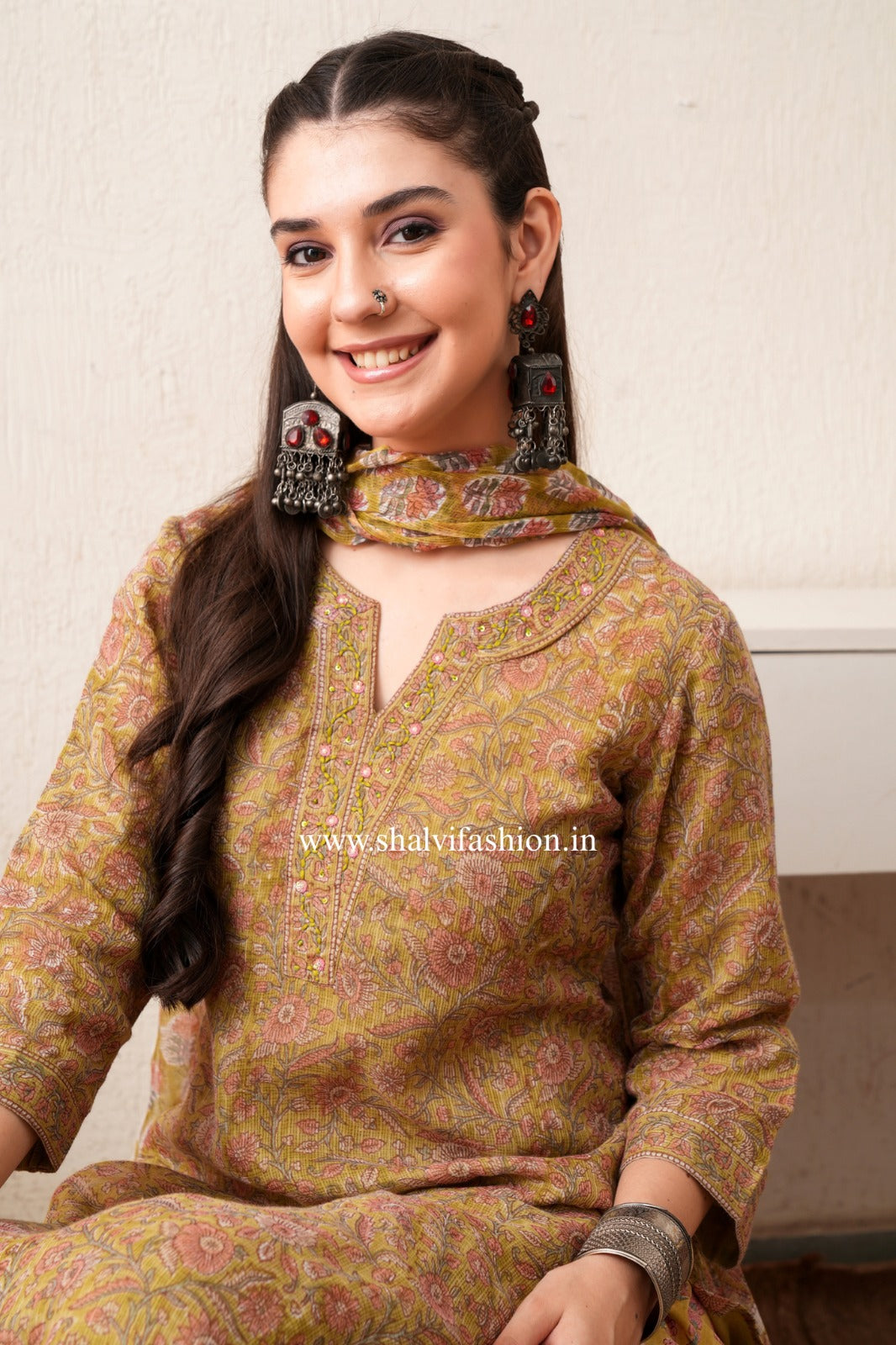 Shop sanganeri print kota doria stitched suits (CSS400)