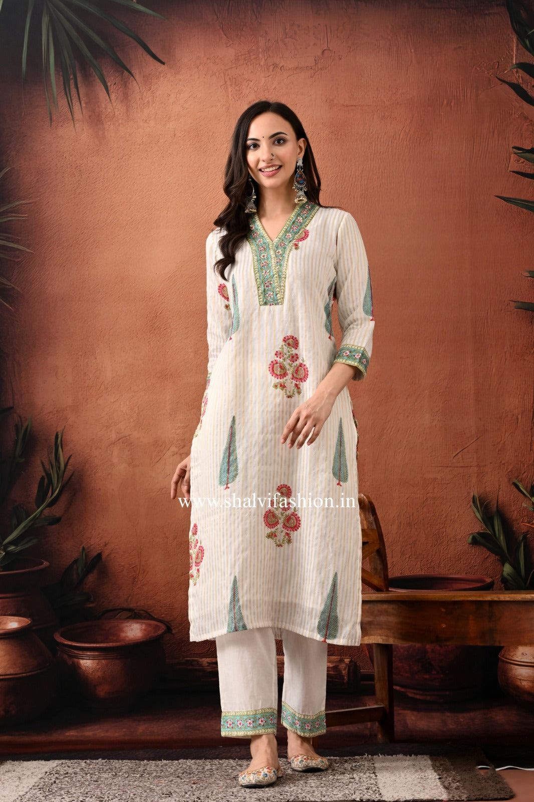 Shop hand block print mul chanderi suits online (CSS401)