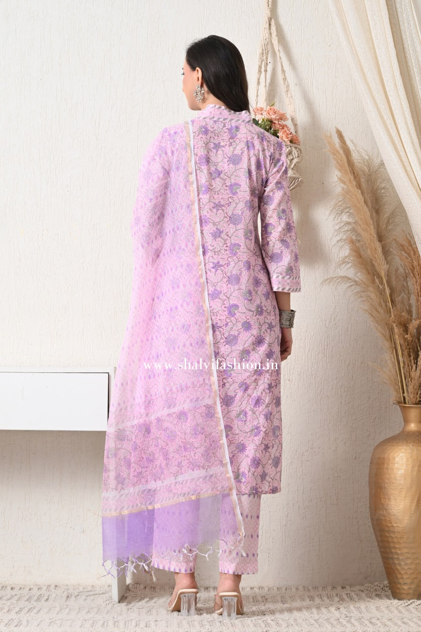 Shop hand block print cotton suits online shopping (CSS412)