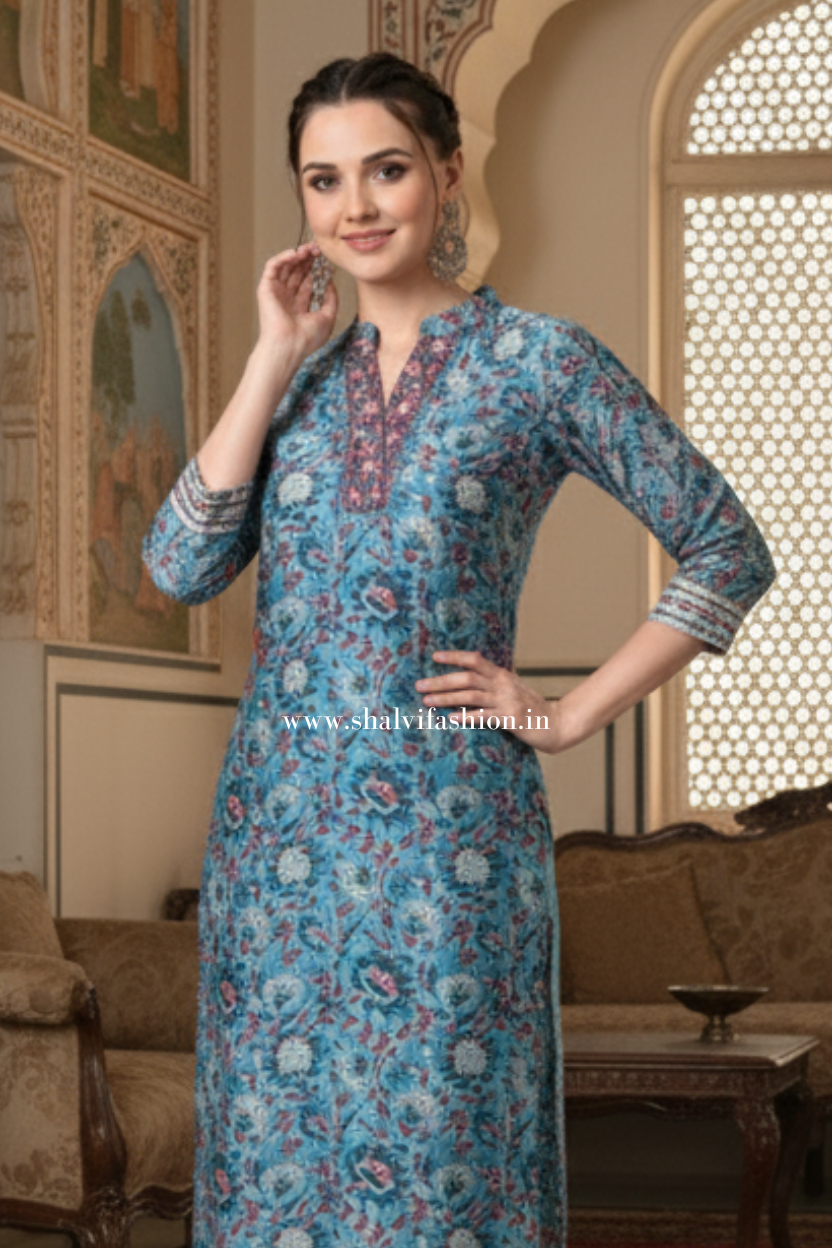 Shop hand block printed chanderi silk suits online (CSS439)