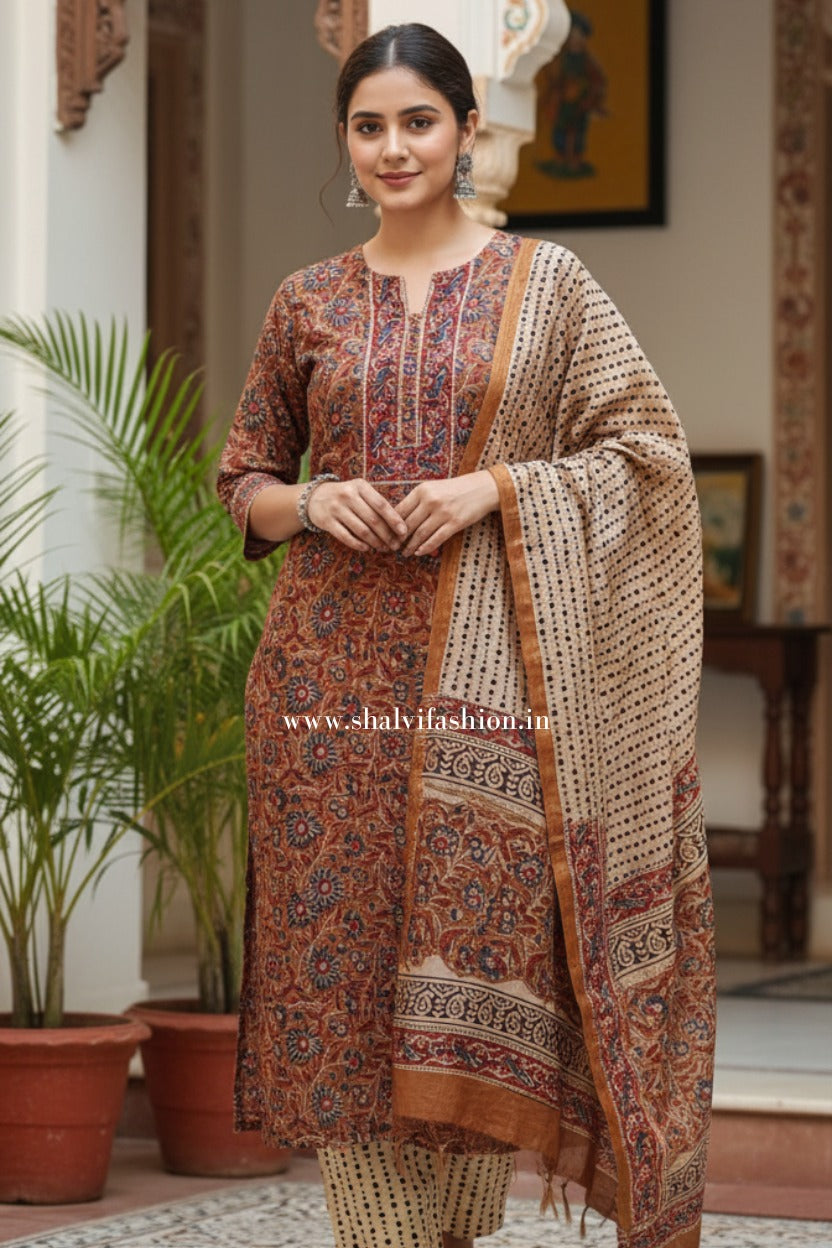 Shop hand block printed chanderi silk suits (CSS440)
