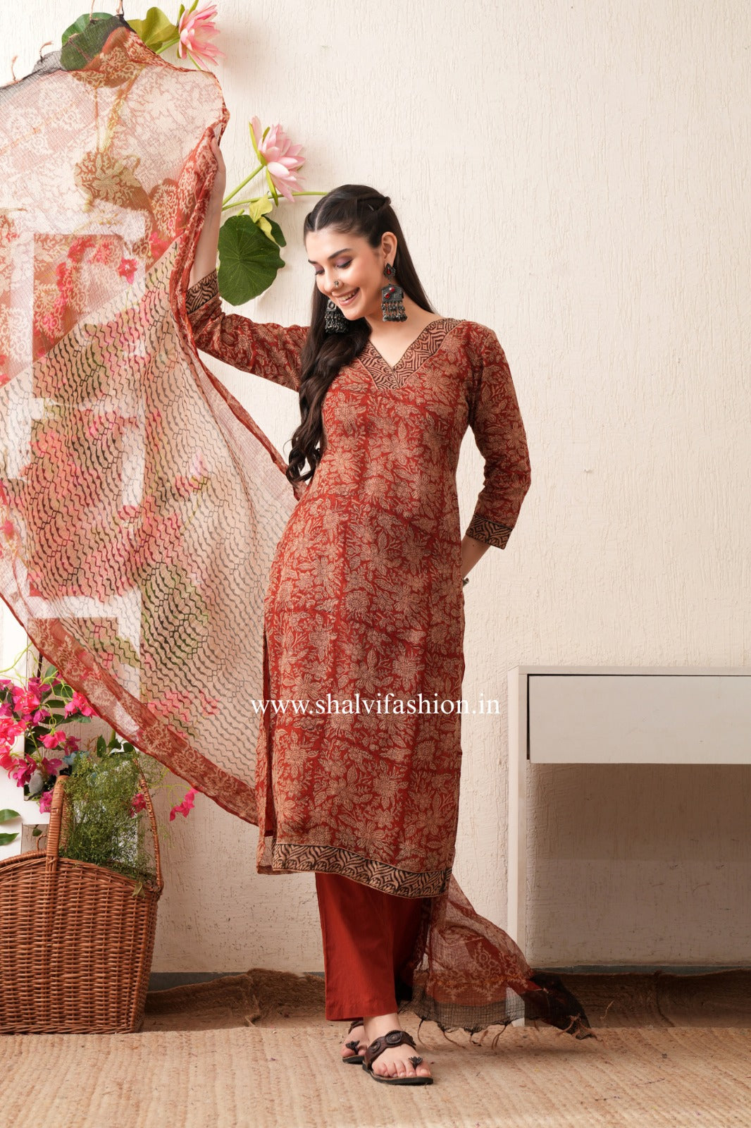 Shop block print kota doria suits online(CSS452)