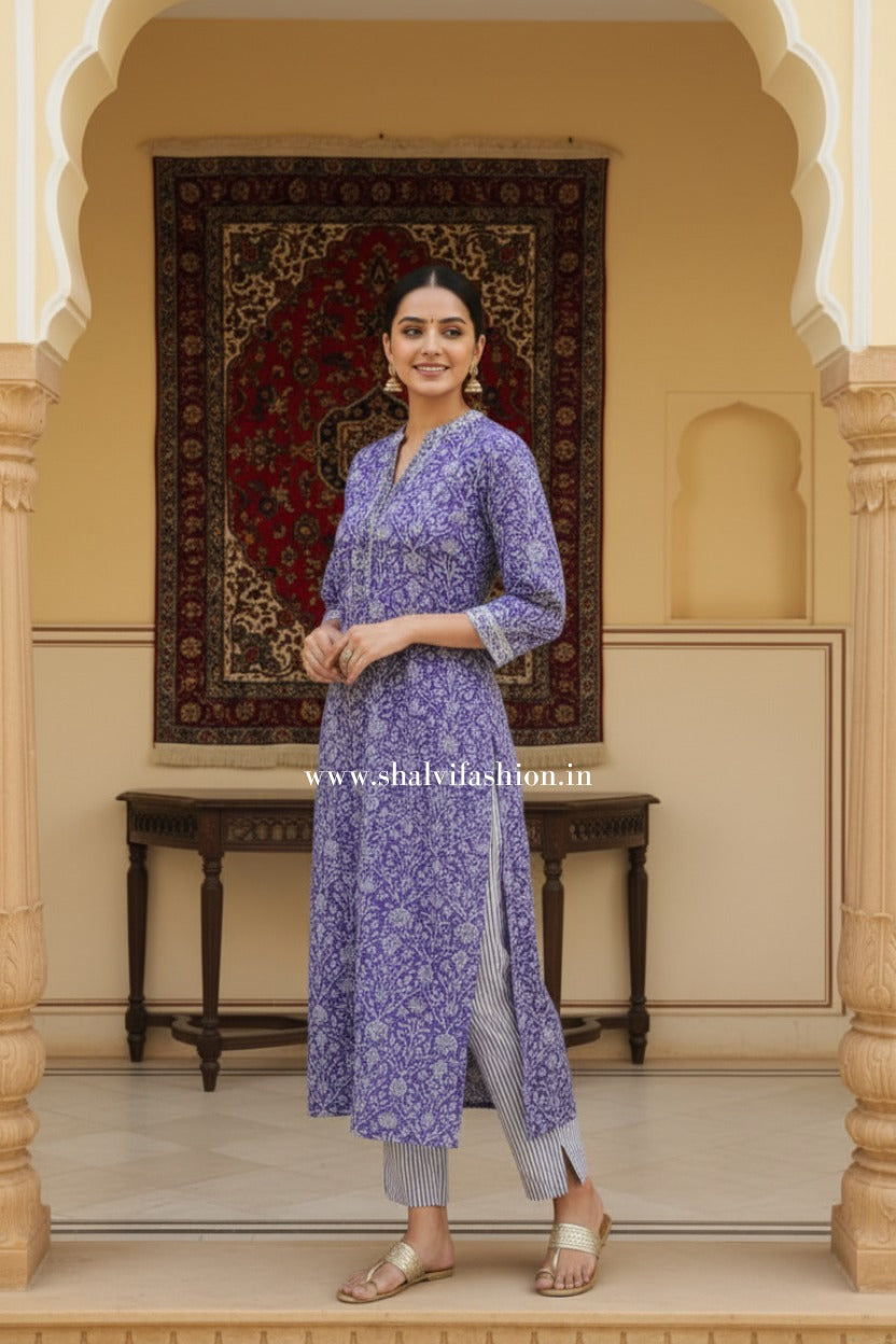 Shop block print kota doria suits online shopping (CSS497)