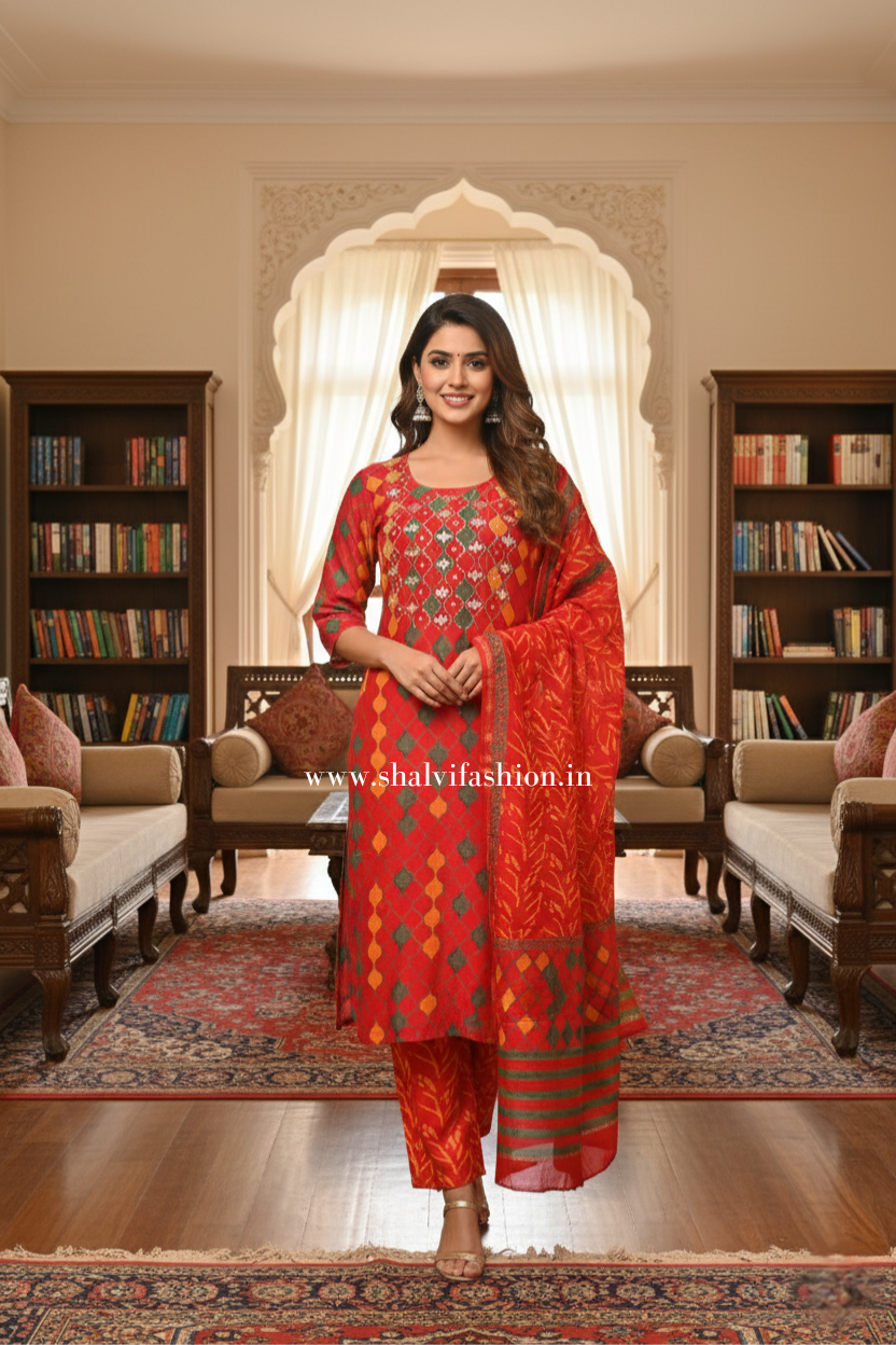 Shop pure chanderi hand block print suit sets online (CSS54)