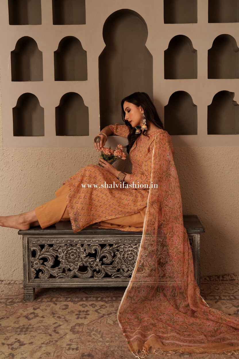 Shop jaipuri print kota doria suita online shopping (CSS557)