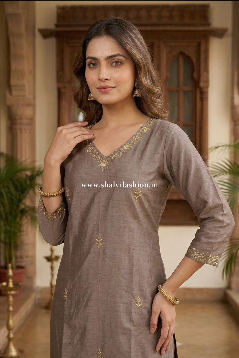 Shop hand block printed chanderi silk suits online (CSS561)