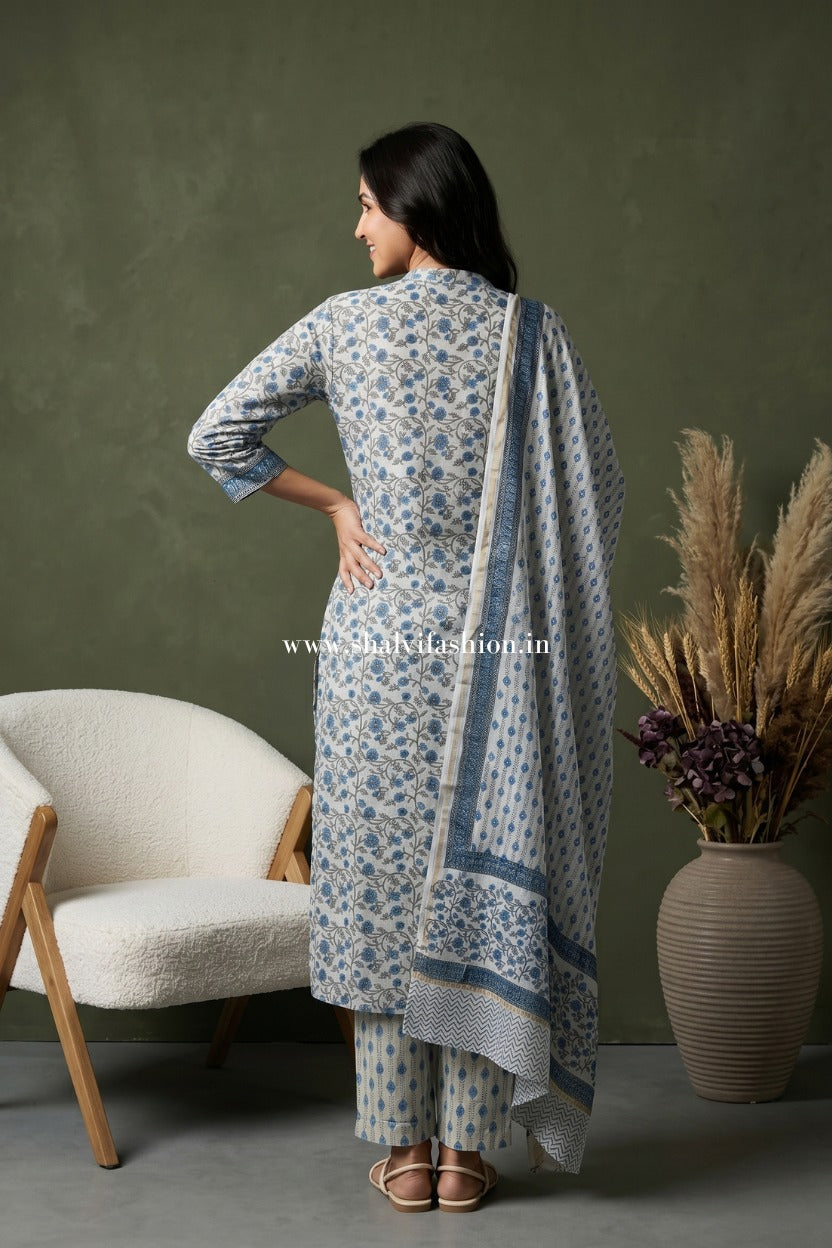 Shop hand block printed chanderi silk suits (CSS582)