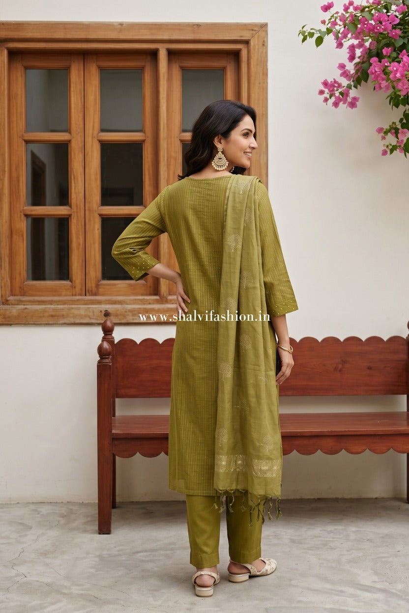 Shop sanganeri hand block print chanderi silk suits online (CSS587)