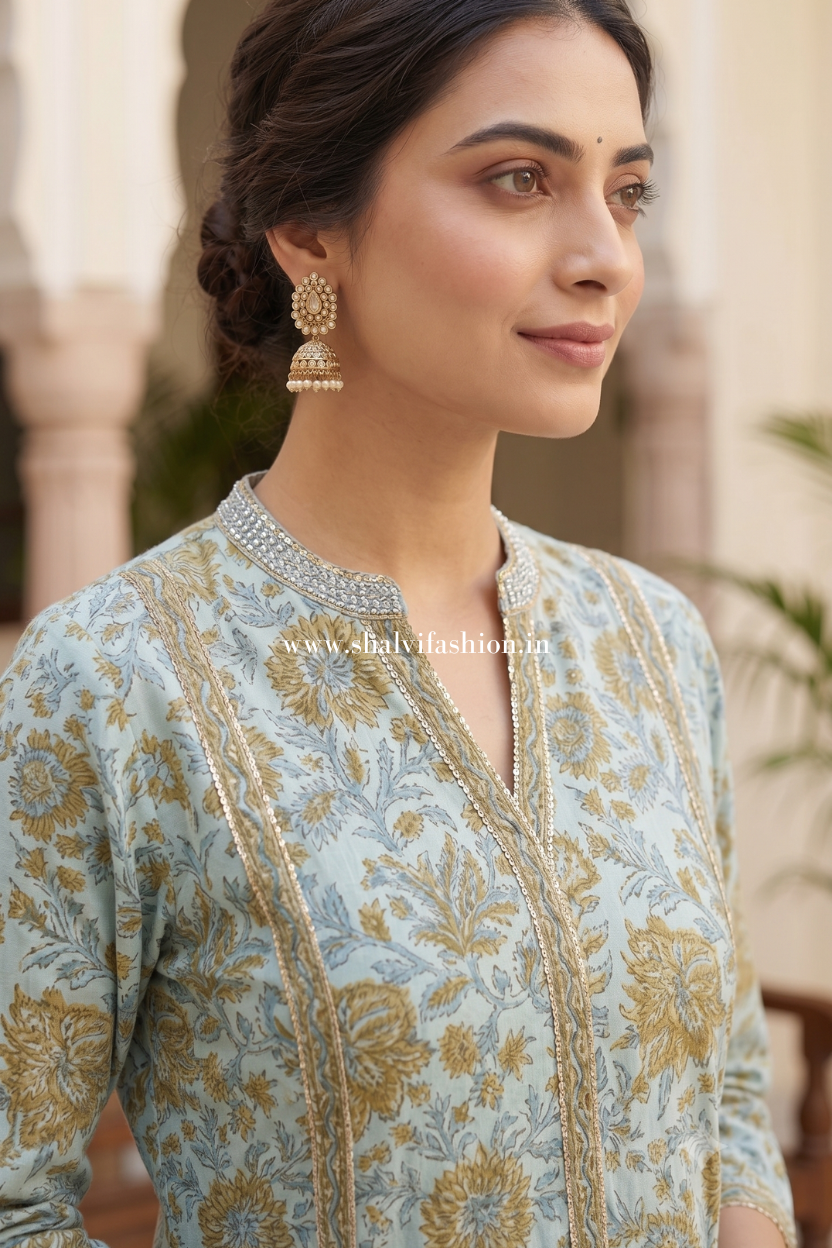 Shop hand block print cotton suits online (CSS651)