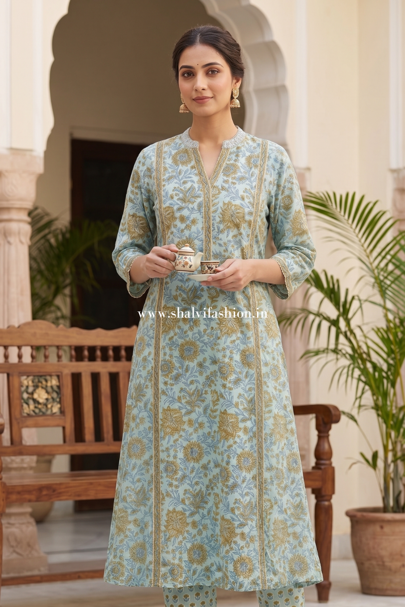 Shop hand block print cotton suits online (CSS651)