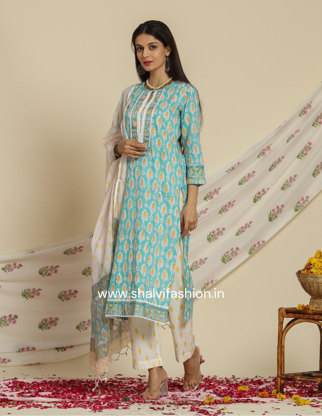 Shop kota dupatta cotton suit sets online (CSS94KD)