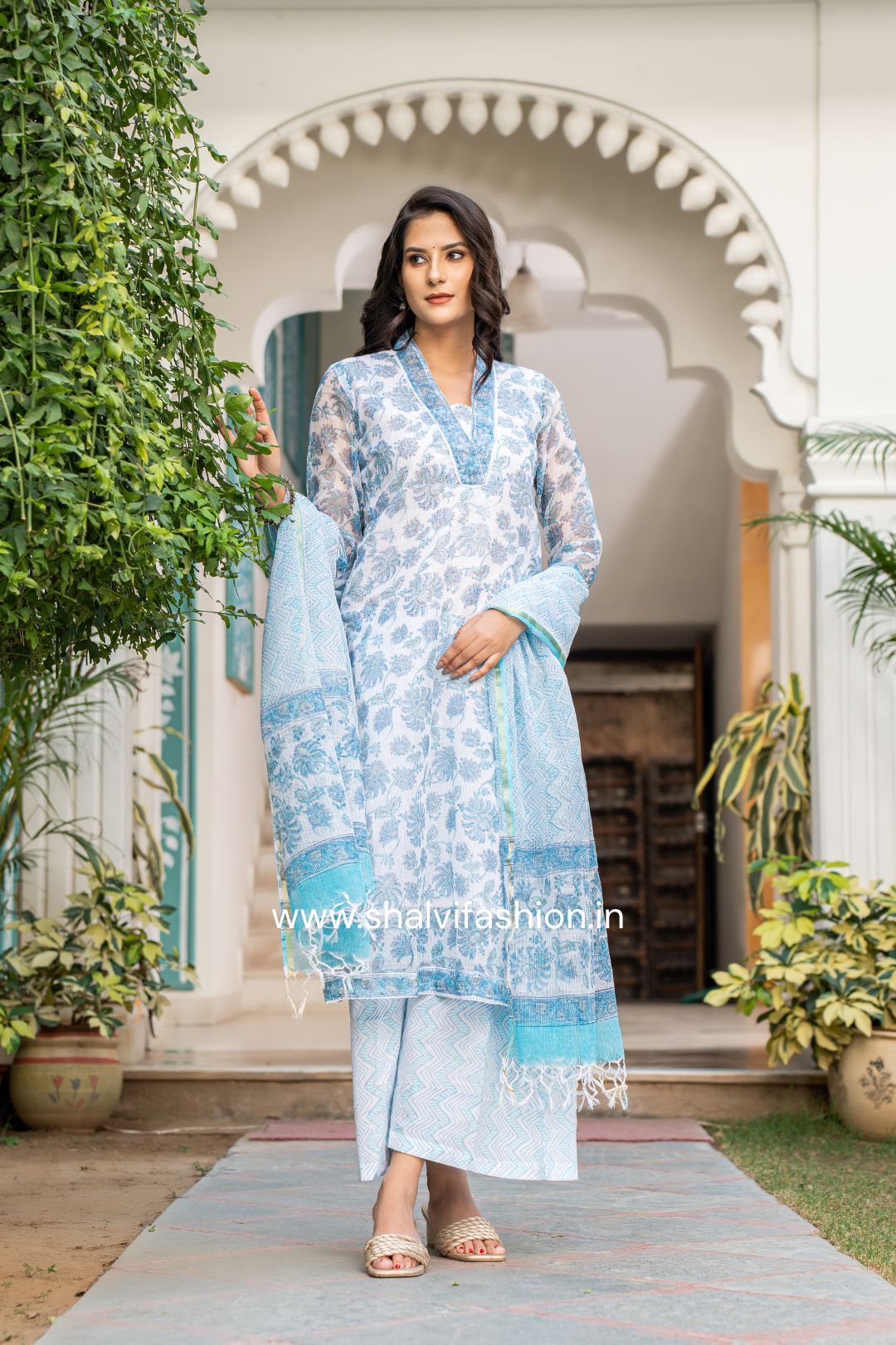 Shop hand block print kota doria suits online shopping (CSS97)