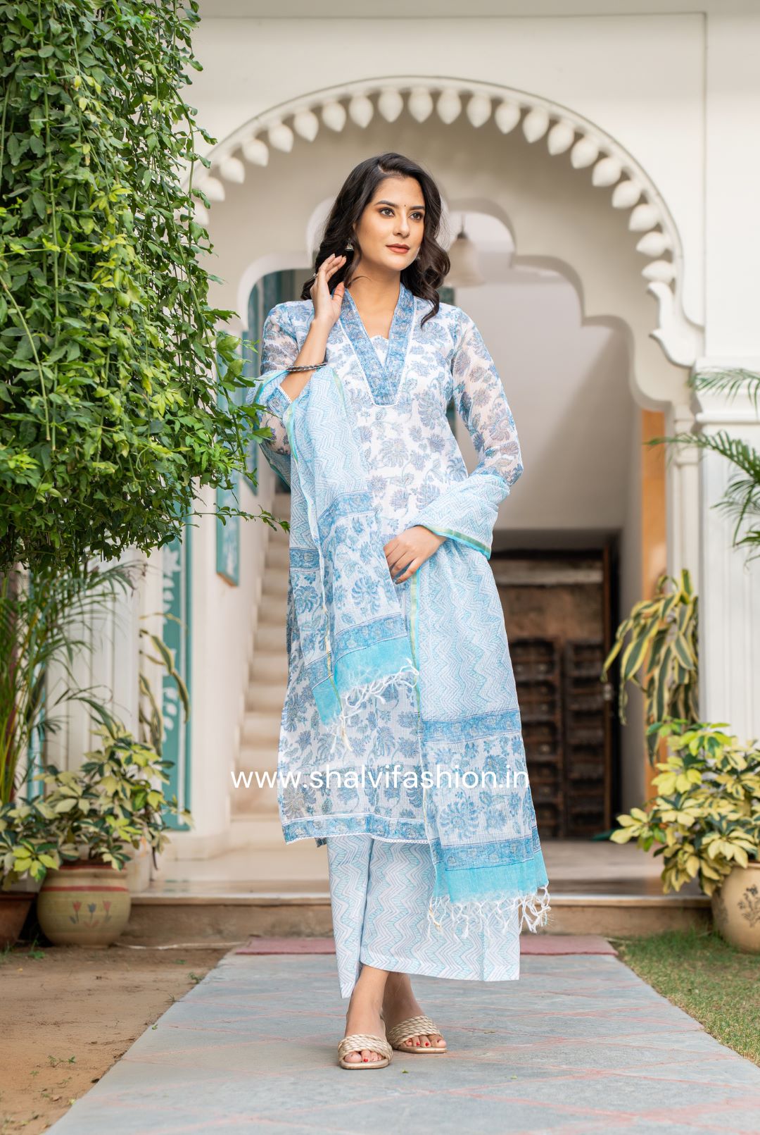 Shop hand block print kota doria suits online shopping (CSS97)