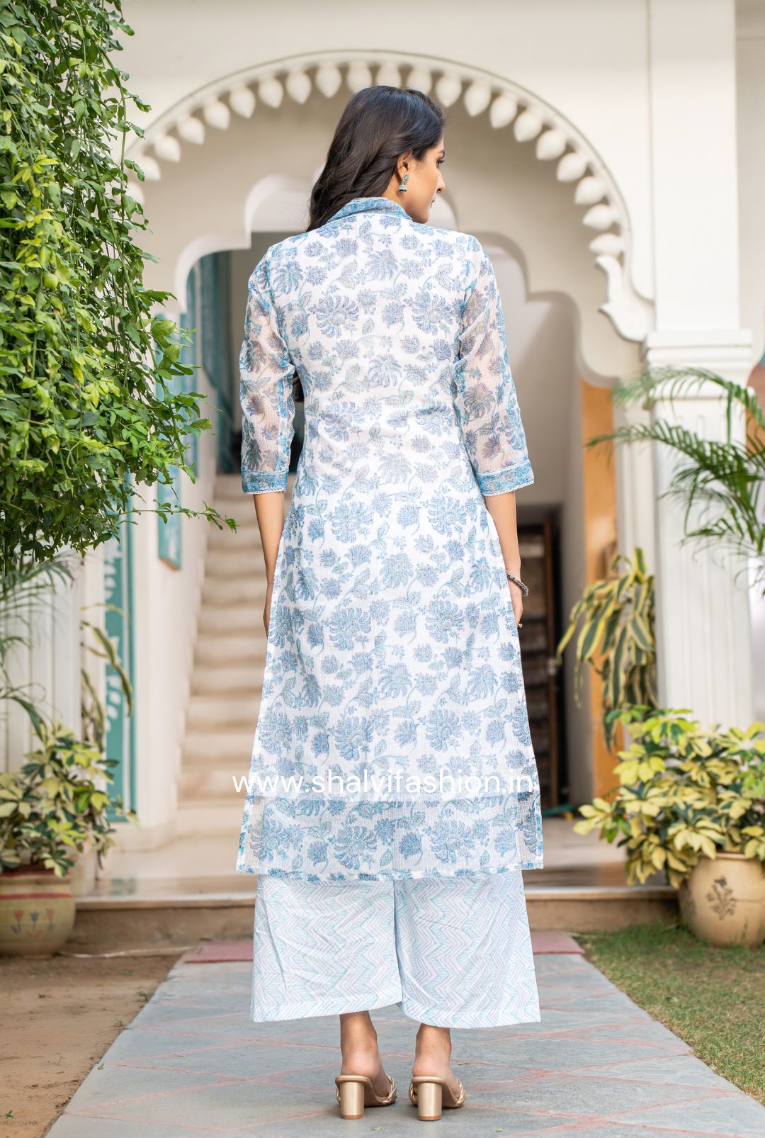 Noor Hand Block Print Kota Doria Suit Set (CSS97)