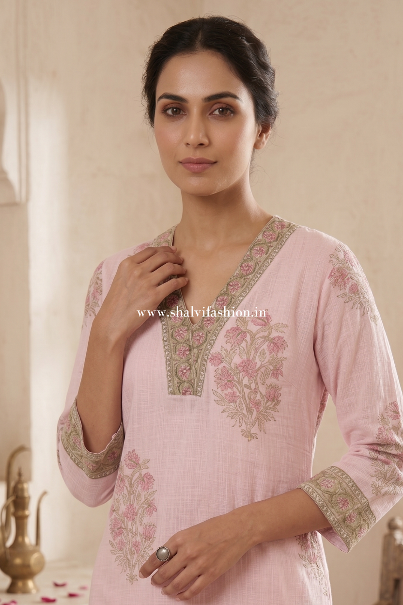 Shop hand block print kota doria suits in jaipur (FKDS16)