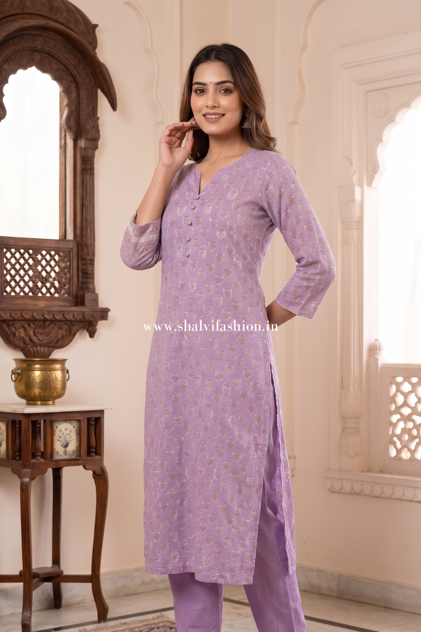 Shop hand block printed kota doria suits online (FKDS29)