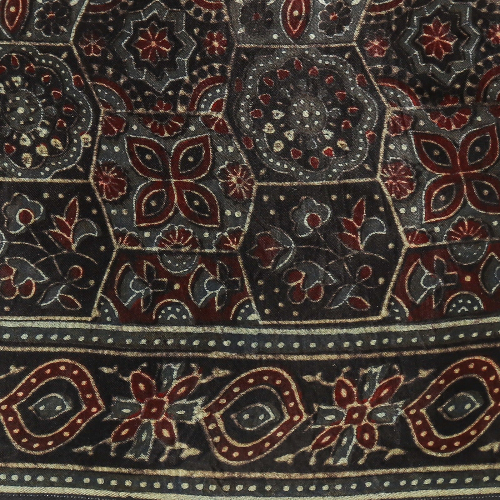 Designer Hand Block Print Pure Gaji Silk Suit Set (GAS01)