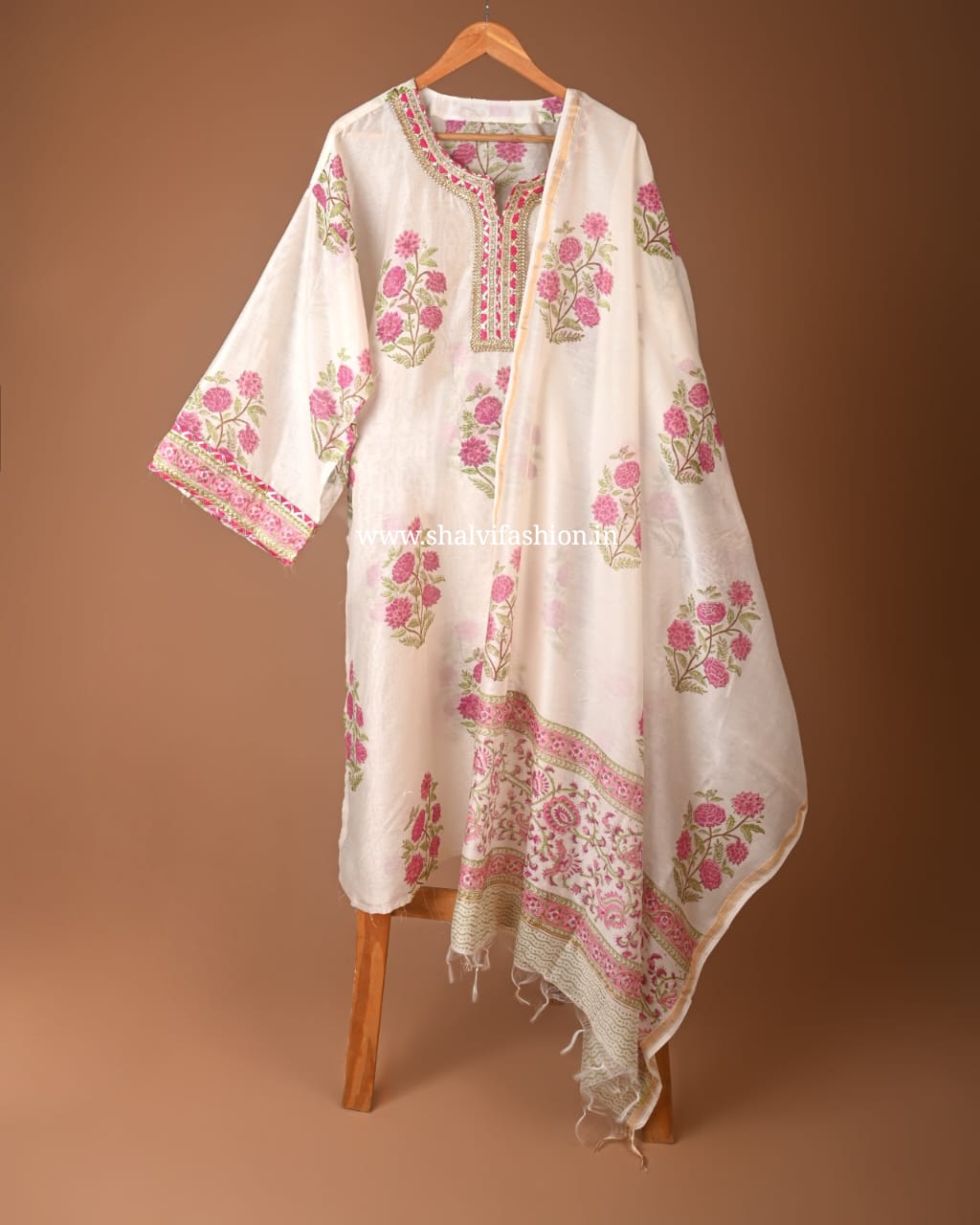 Shop gota work semi stitched chanderi suits online (GOTA74)