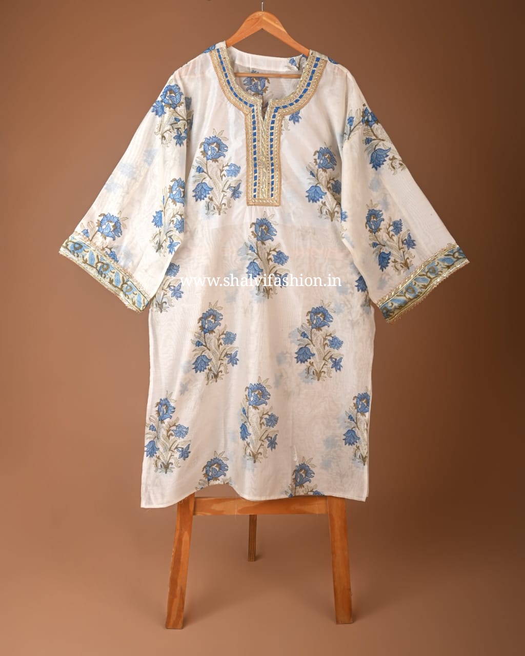 Shop semi stitched gota work chanderi suits in jaipur (GOTA75)
