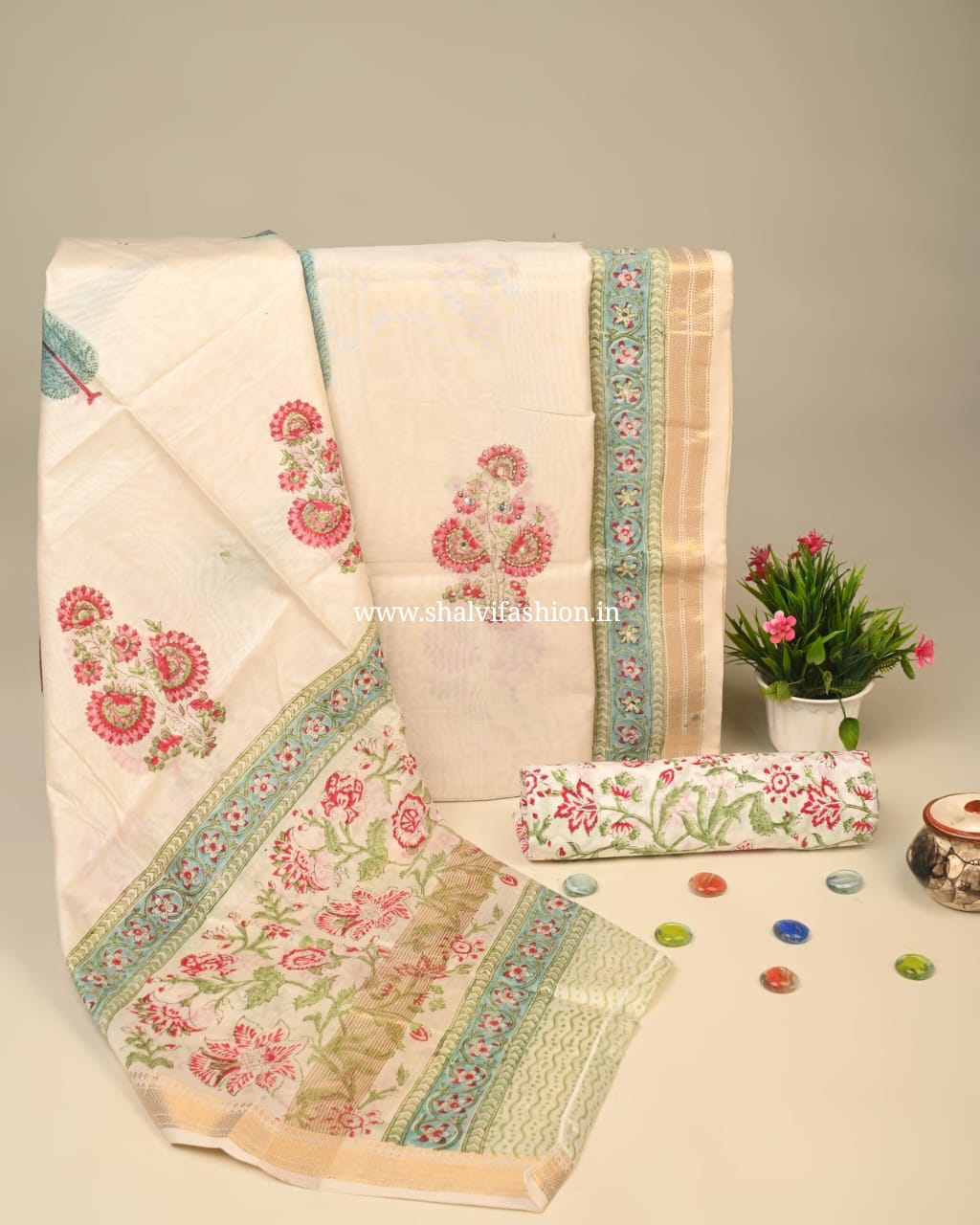 Shop hand work maheshwari silk suits online (GOTA91)