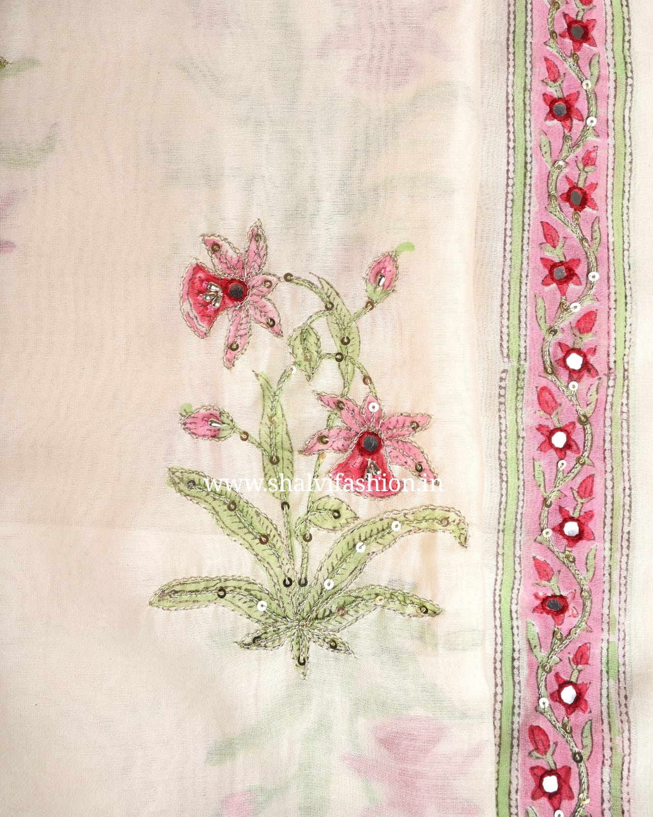 Shop unstitched zardosi work chanderi silk suits (GOTA93)