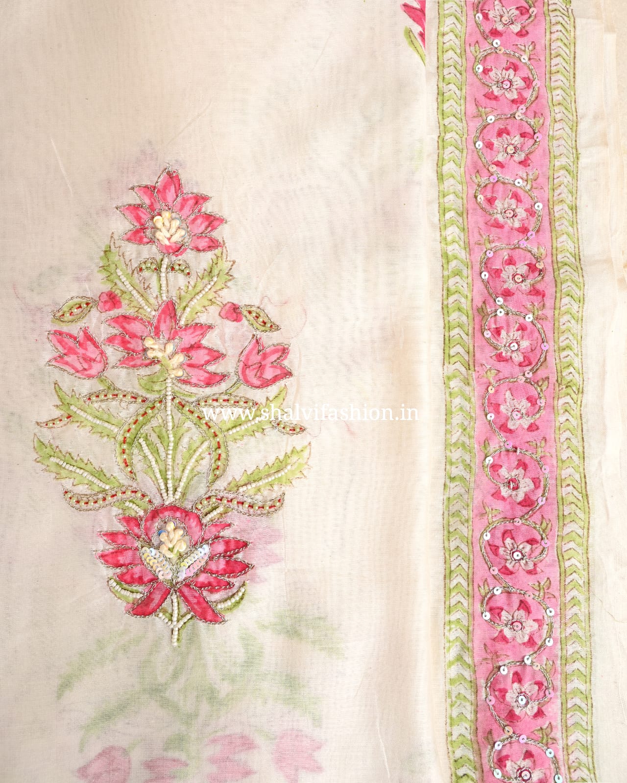 Shop hand work chanderi silk suits online shopping (GOTA94)