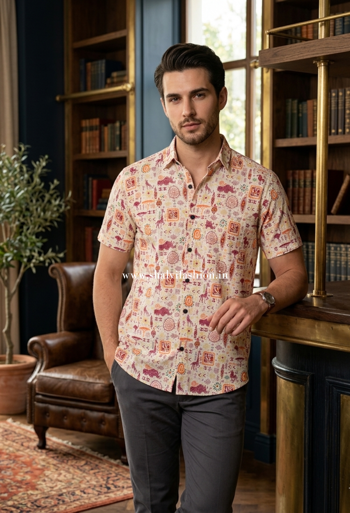 Shop sanganeri print cotton shirts for men online (MCH10)