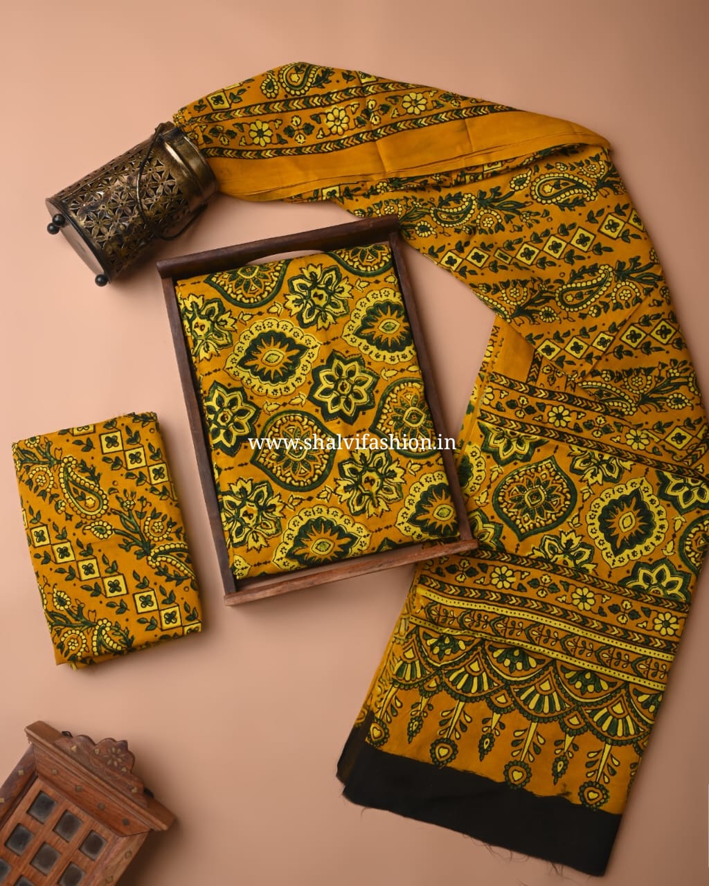 Shop ajrak printed modal silk suits online shopping (MOD113)