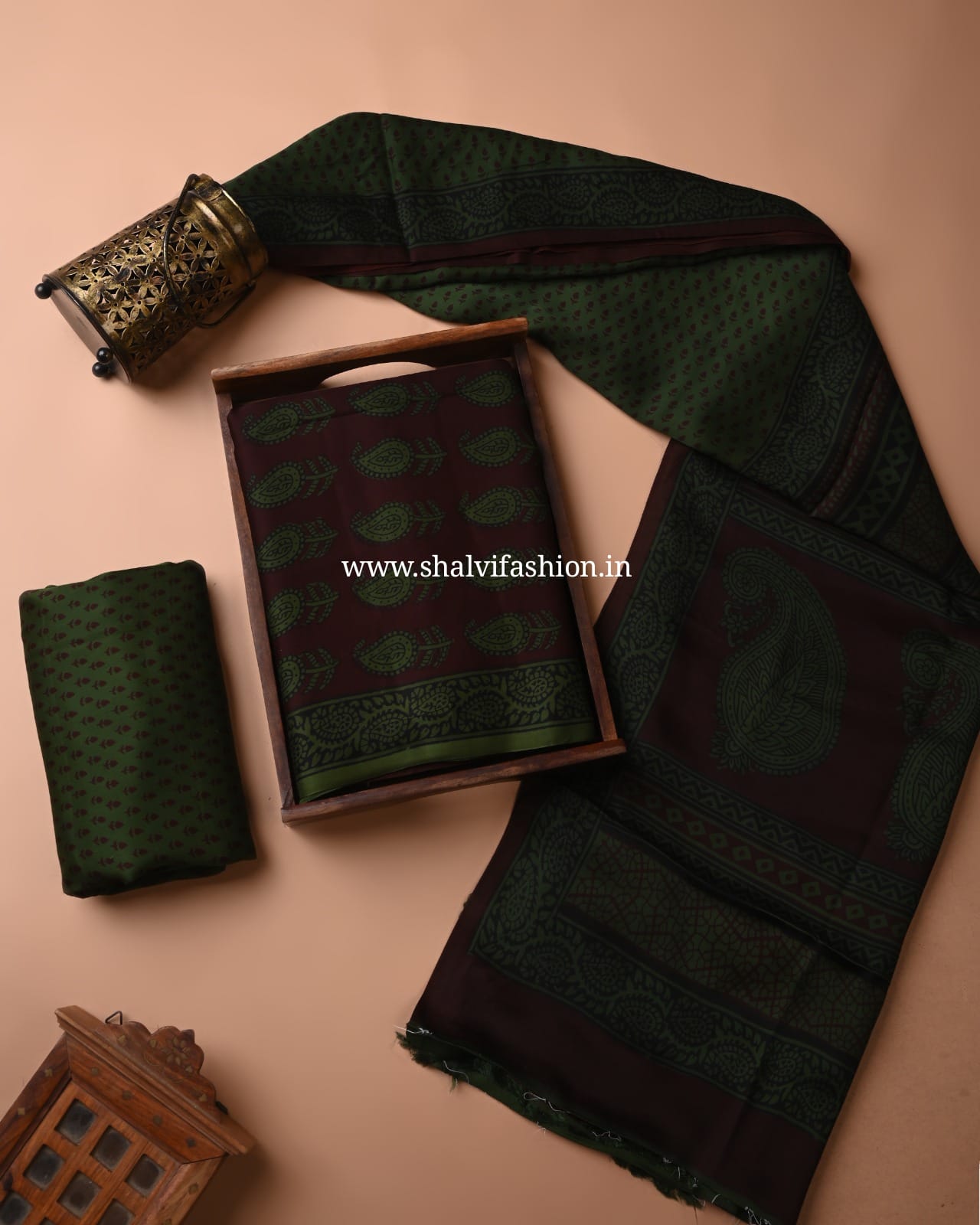 Shop hand block printed modal silk suits online (MOD91)