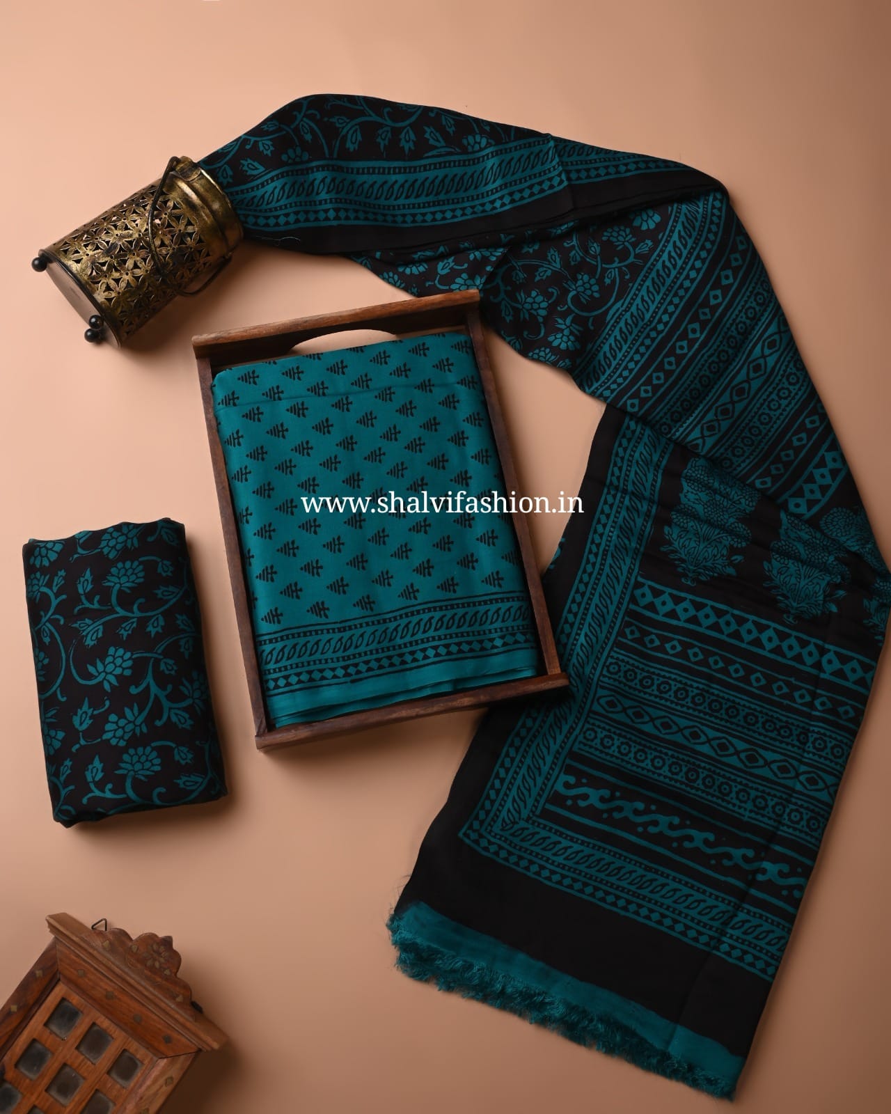 Shop sanganeri print modal silk suits online (MOD136)