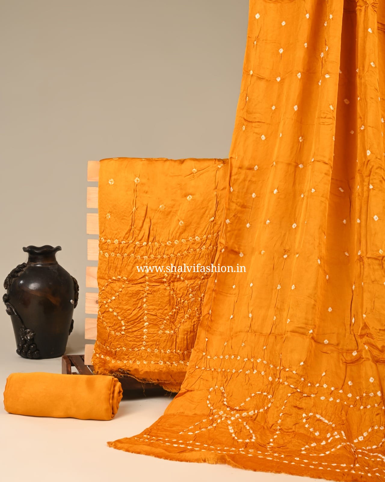 Shop bandhani print modal silk suits in jaipur (MOD146)