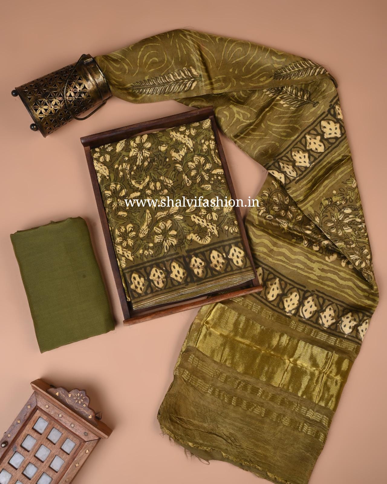 Shop ajrak print modal silk with lagdipatta dupatta (MOD184)