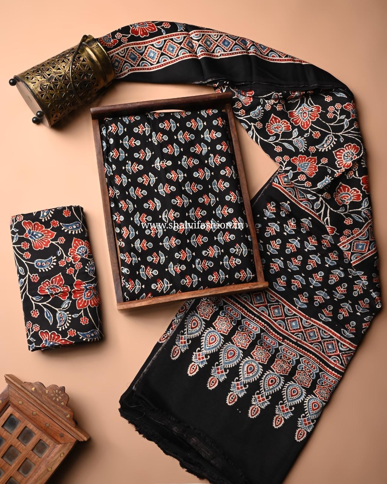 Shop ajrak printed modal silk suits online shopping (MOD40)