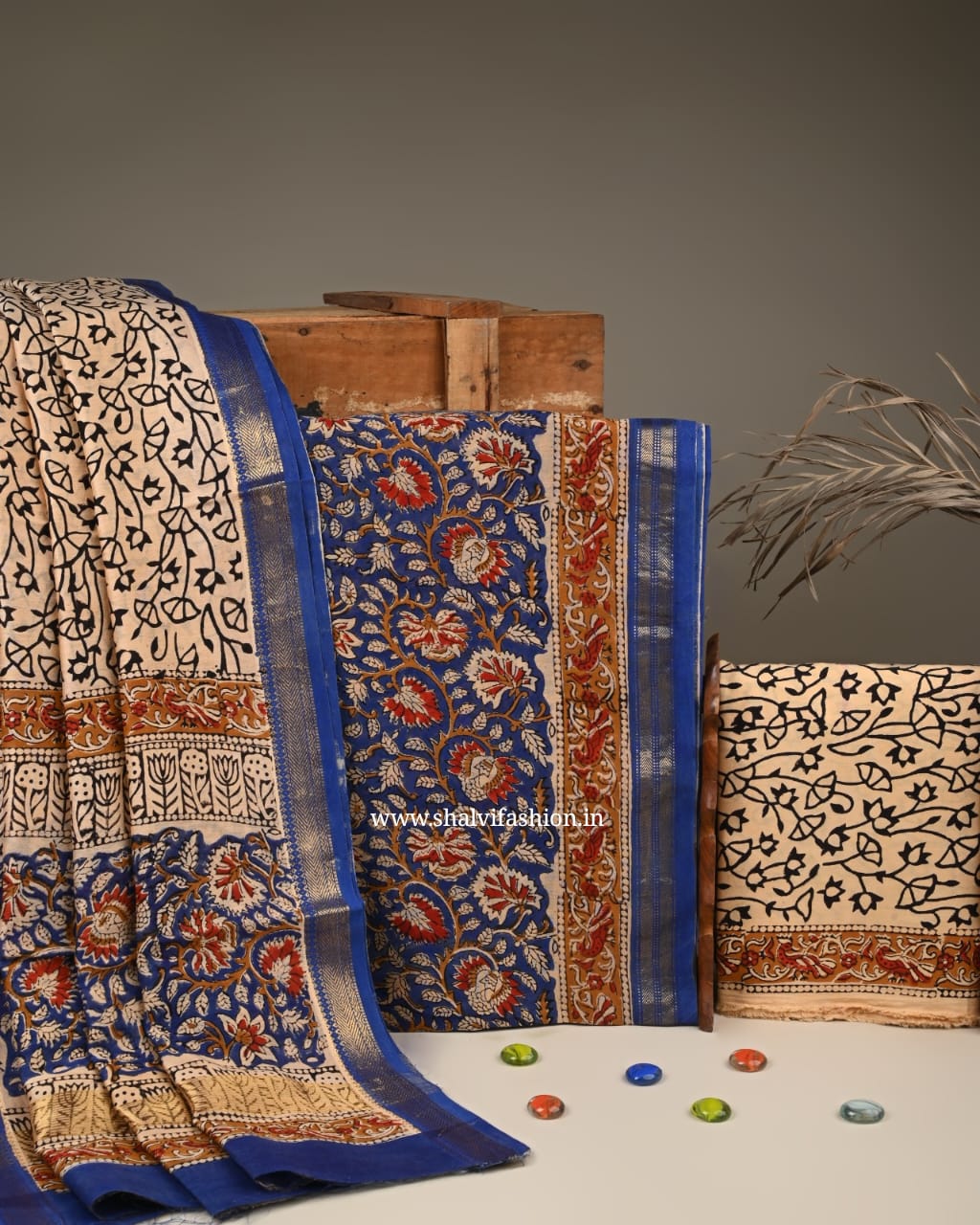 Shop hand block print maheshwari silk suits in jaipur (MSL27)
