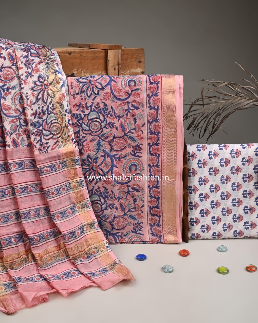 Shop hand block printed maheshwari silk suits online (MSL472)