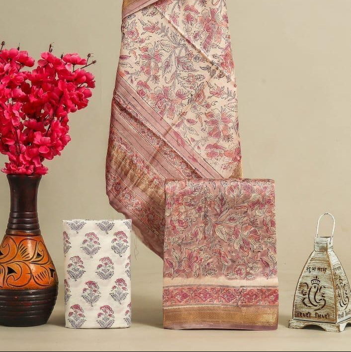 Shop hand block print maheshwari silk suits online (MSL522)