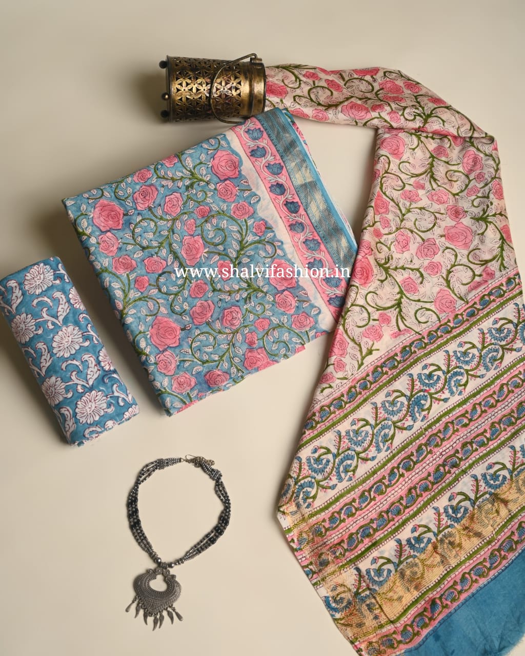 Shop block printed maheshwari silk suits online shopping (MSL538)