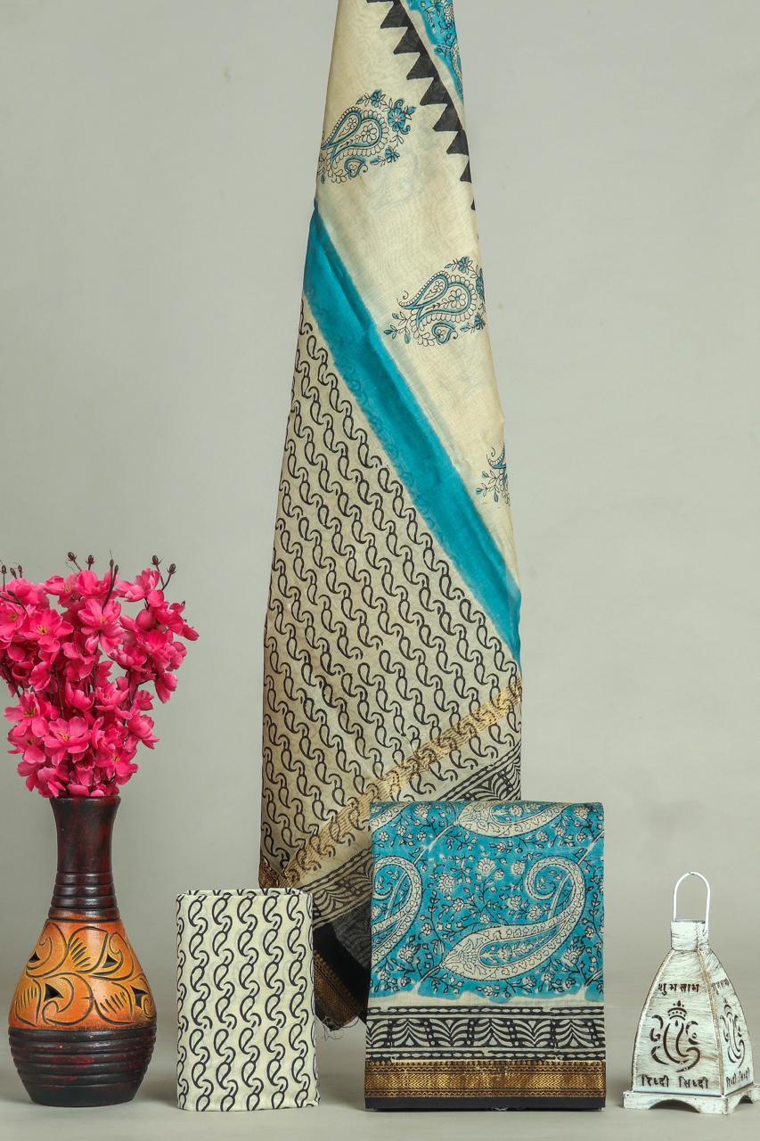 Shop jaipuri block printed mahehswari silk suits online (MSL558)
