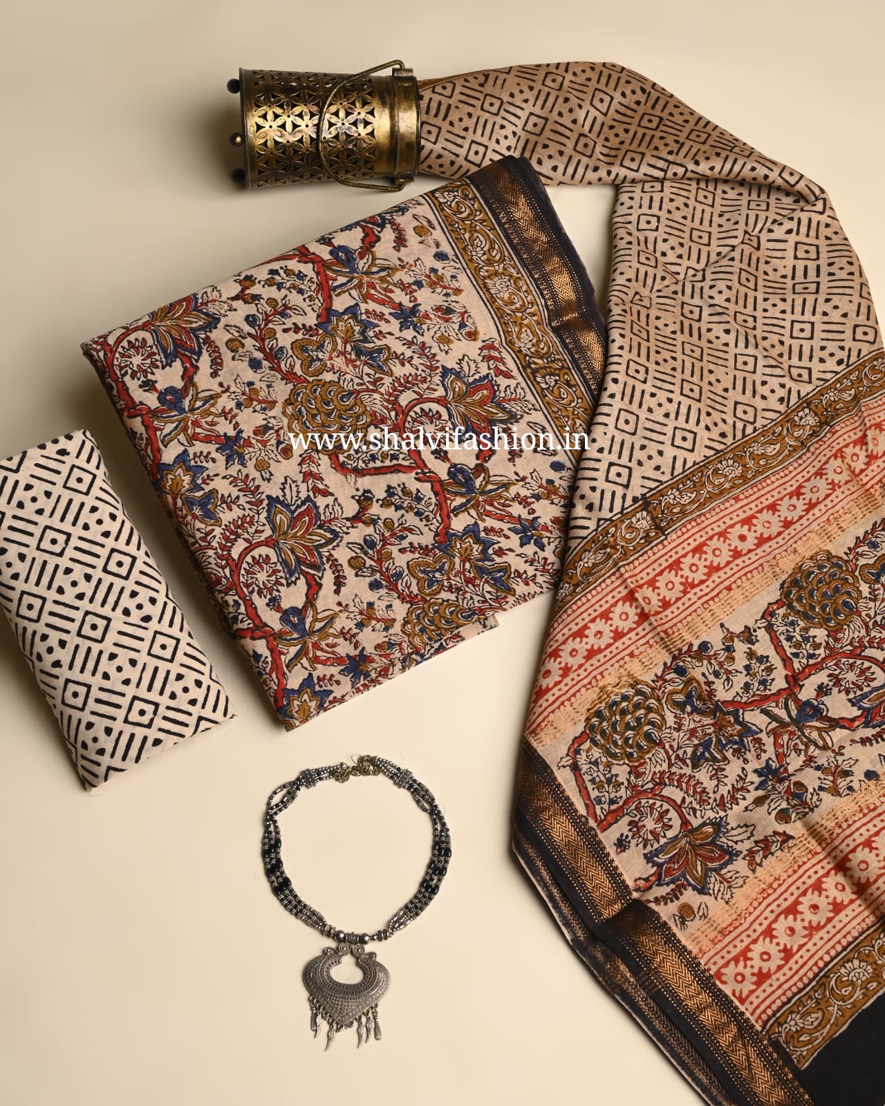 Shop hand block printed maheshwari silk suits online shopping (MSL630)