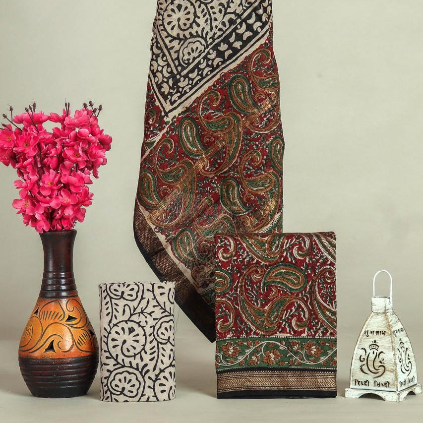 Shop hand block print maheshwari silk suits (MSL633)