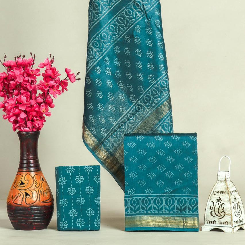Shop block printed maheshwari silk suits online shopping (MSL660)