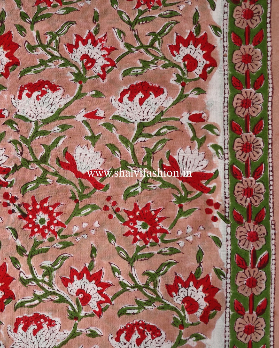 Shop hand block printed cotton suits with chiffon dupatta (PCHF642)