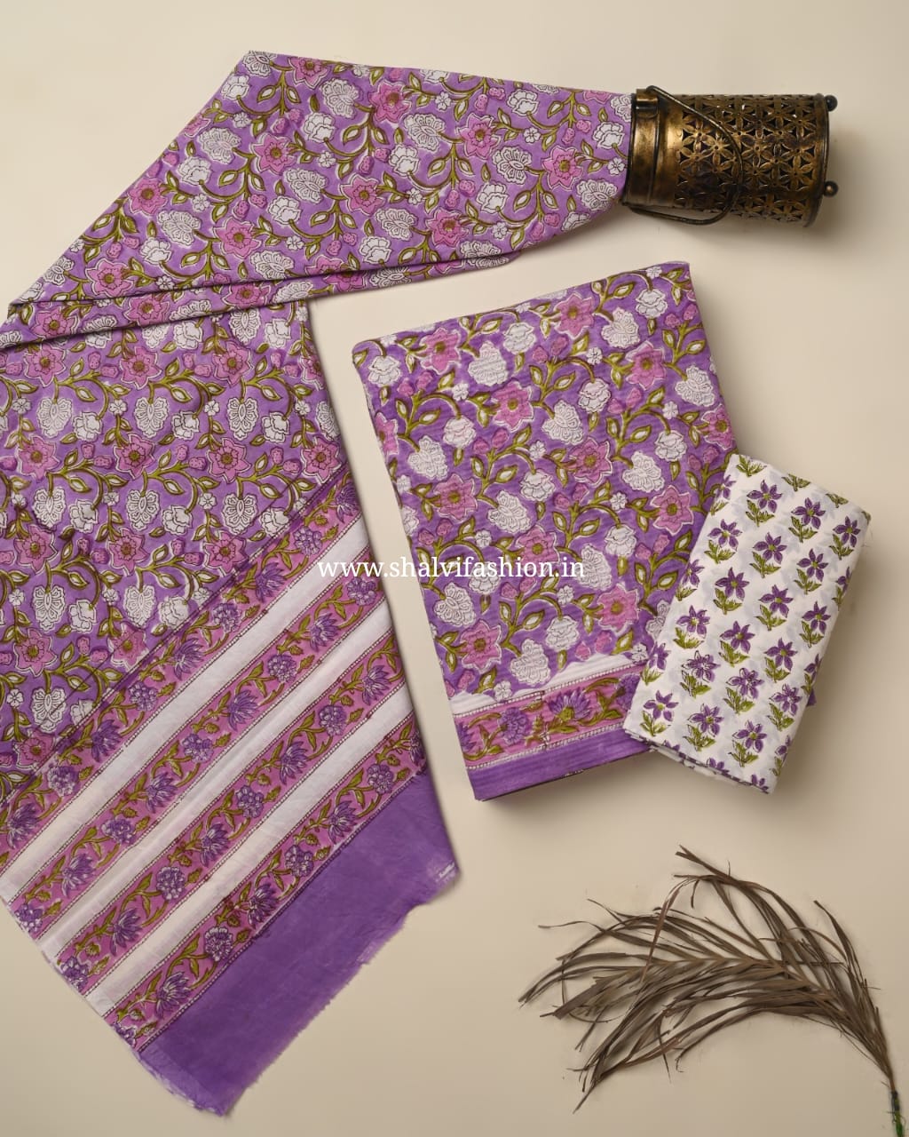 Shop unstitched textured line cotton suits online shopping (PRMUL596)