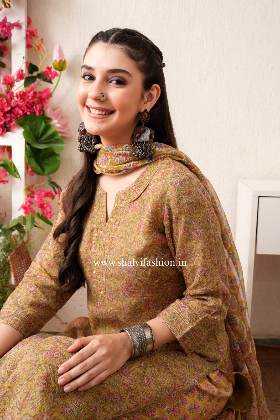 Shop sanganeri print kota doria stitched suits (CSS400)