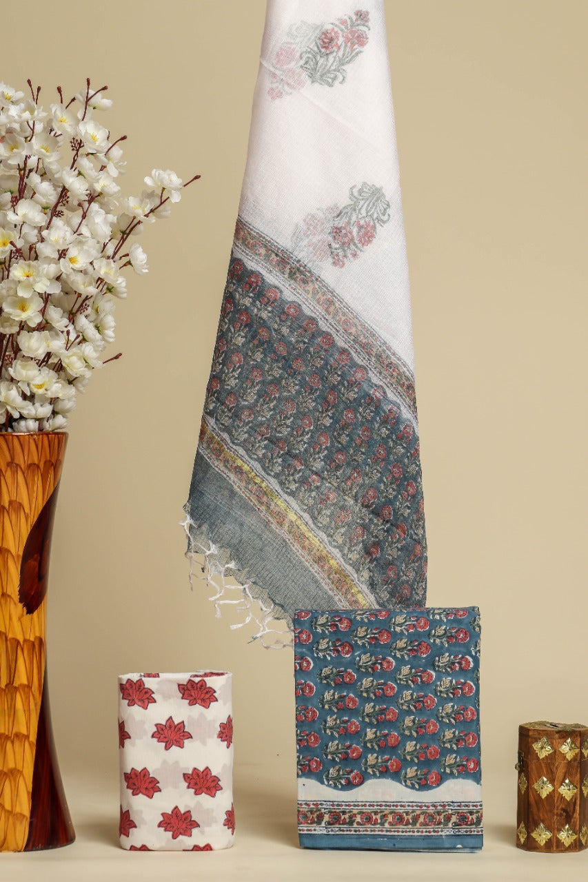 Shalvi Fashion's Classic Kota Doria Dupatta Cotton suit sets (3CKD54) - ShalviFashion