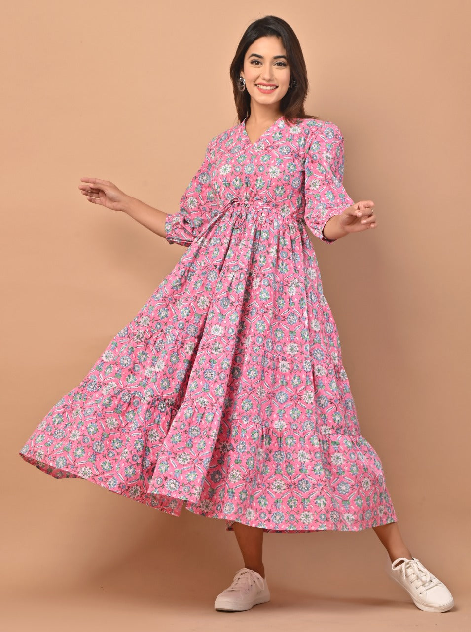 Shop hand block printed dresses online (CRD01)