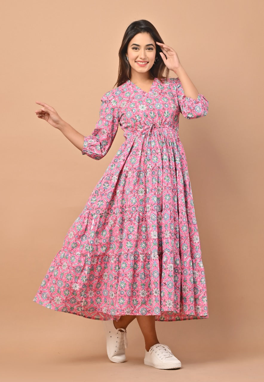 Shop hand block printed dresses online (CRD01)