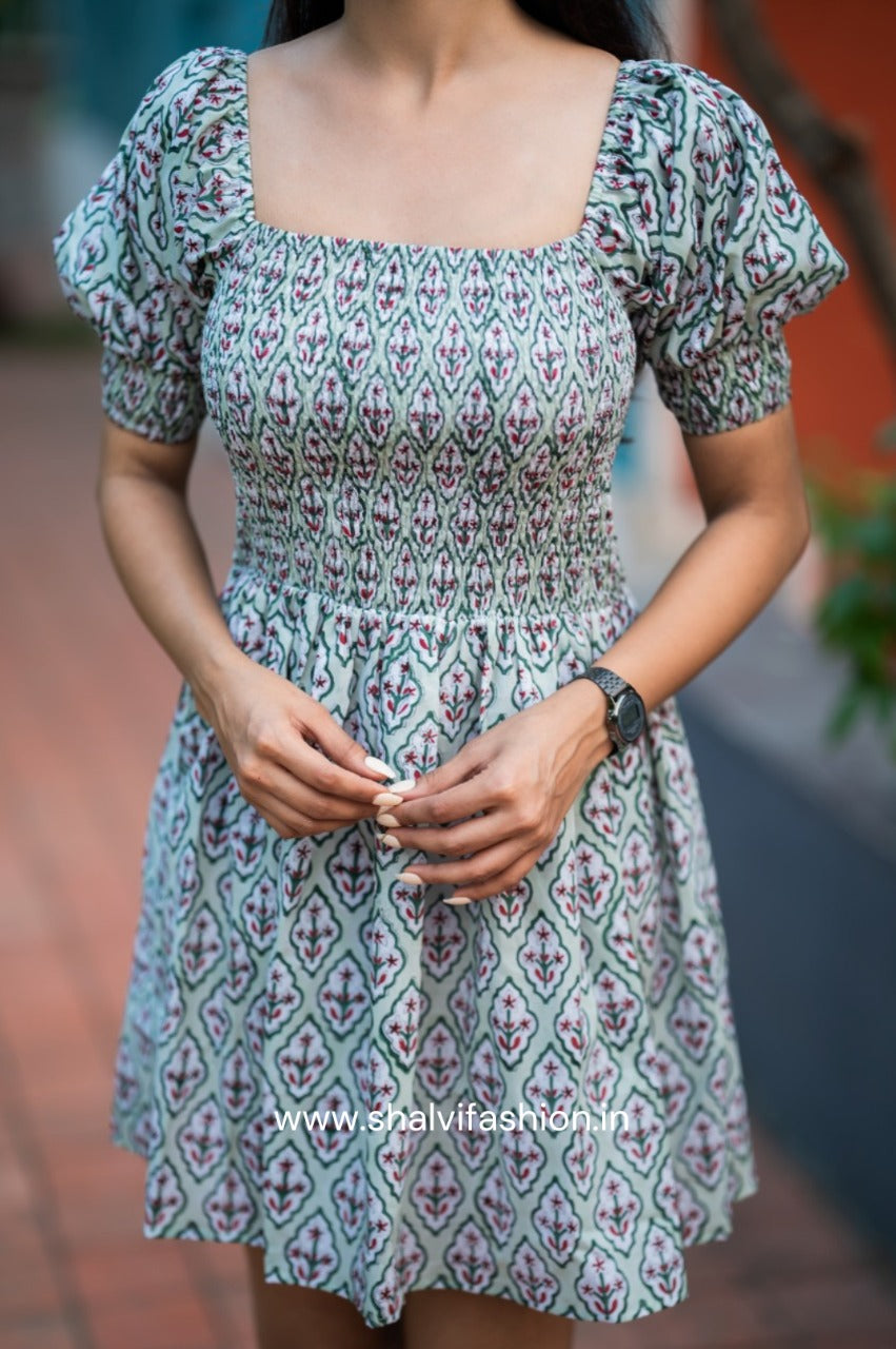 Shop traditional hand block print cotton dresses (CRD18)