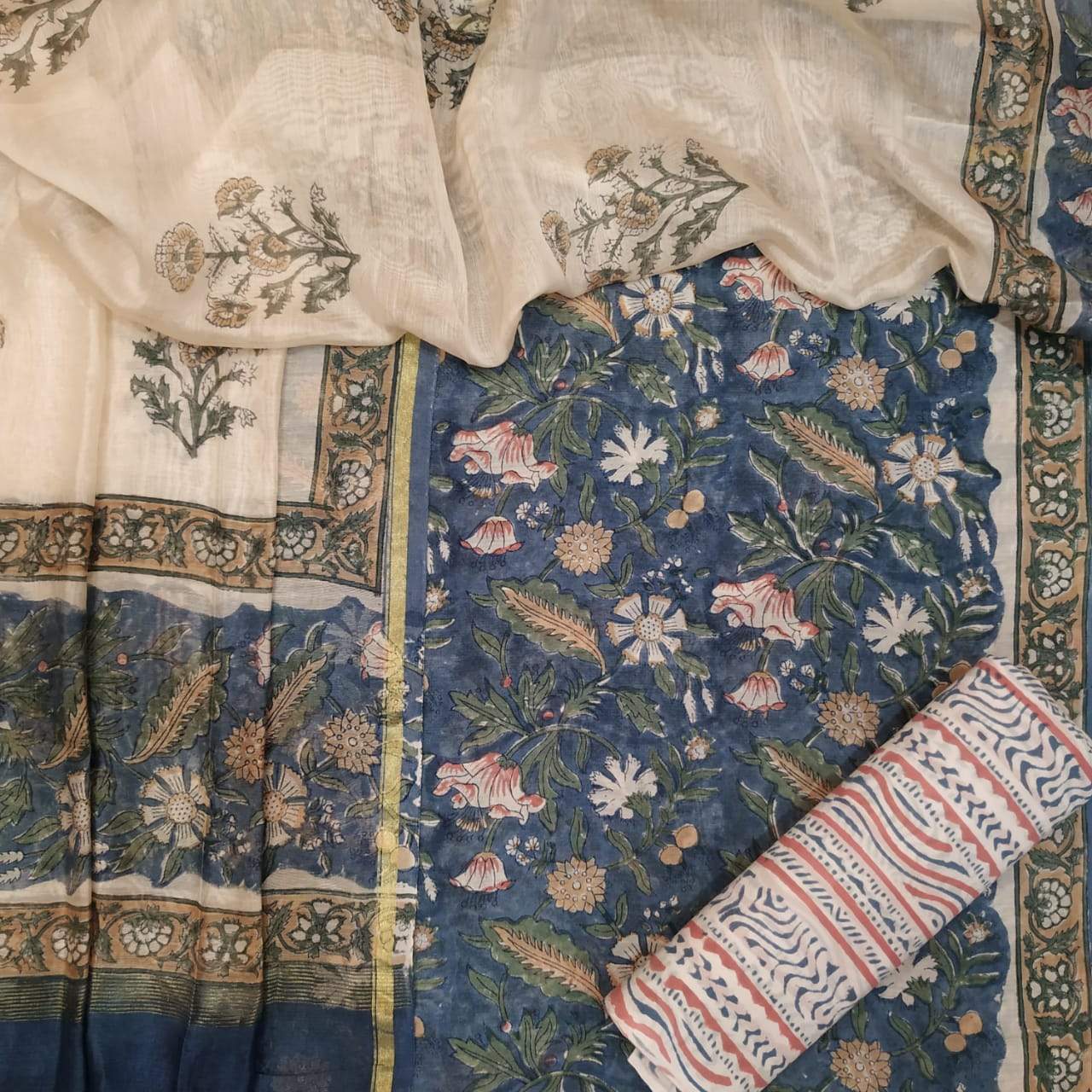 Premium Chanderi Suit with Chanderi Dupatta (CHA242) - ShalviFashion