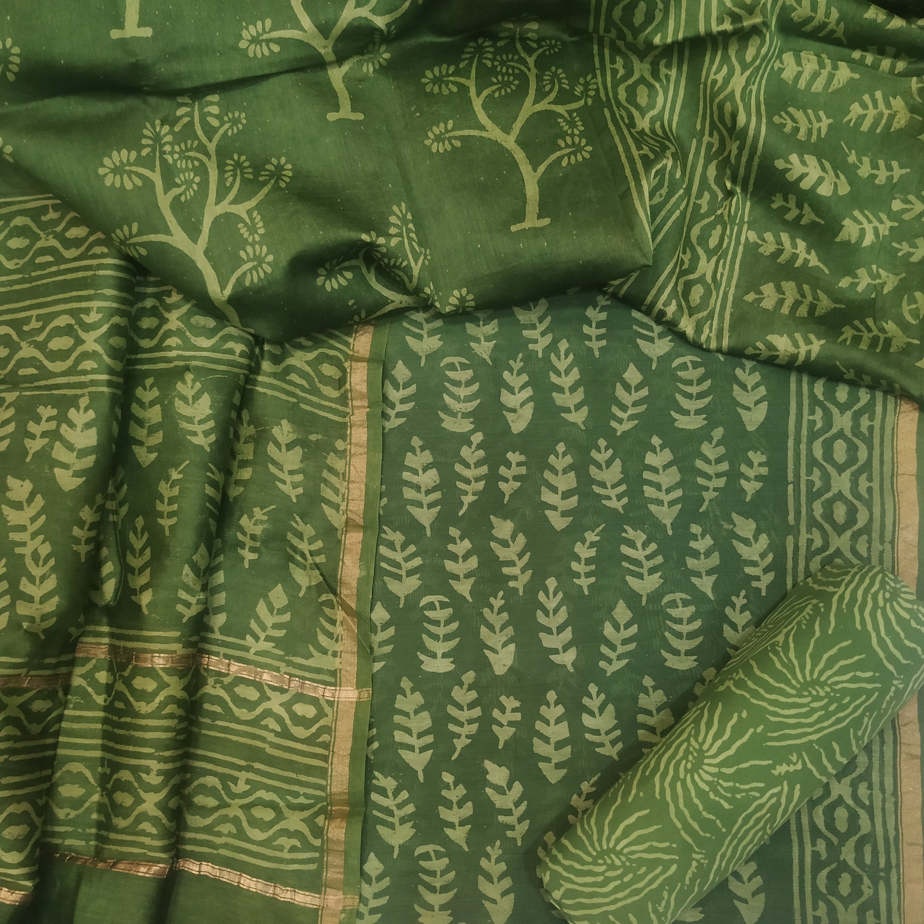 Classic Chanderi Suits with Chanderi Silk Dupatta (CHA175) - ShalviFashion